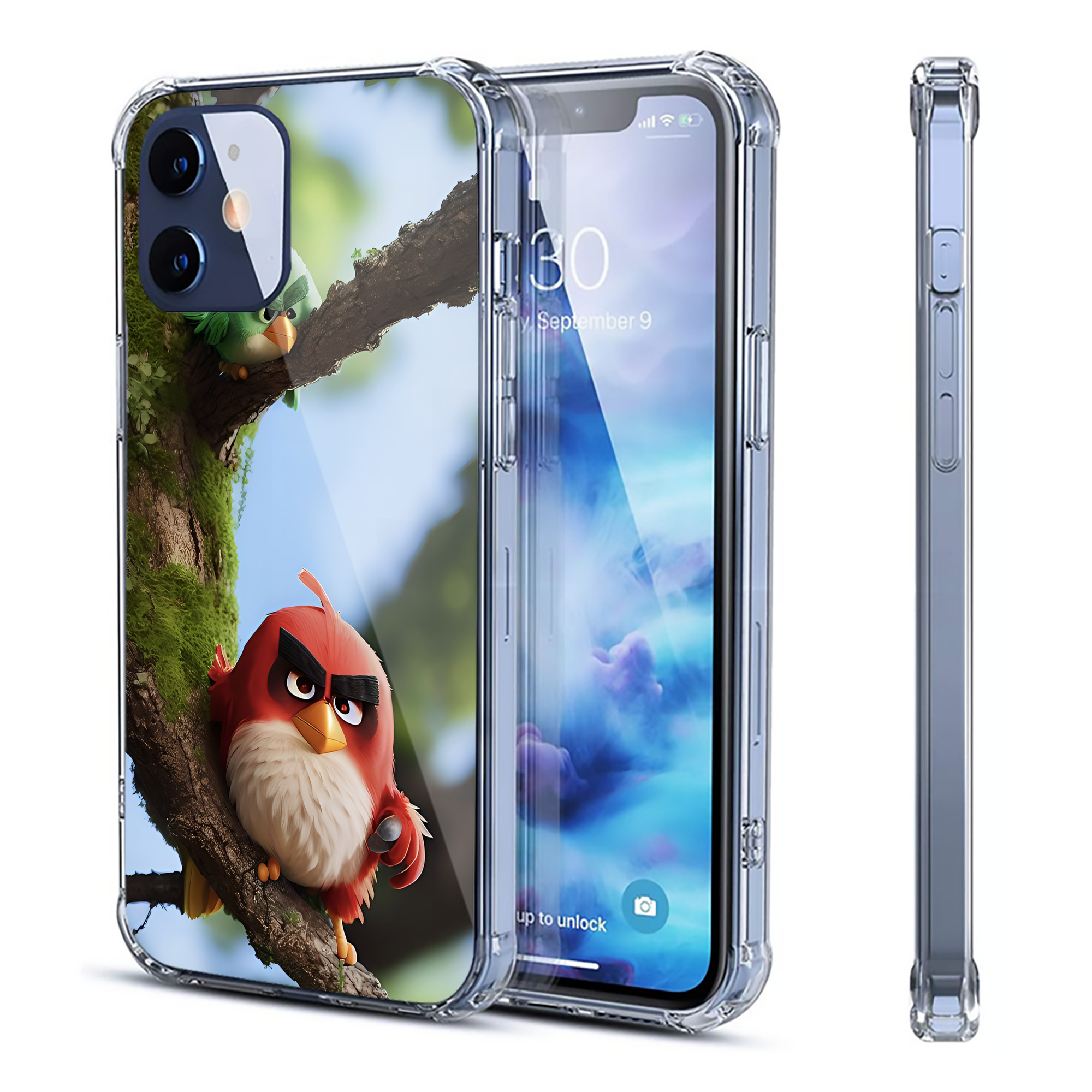 （画像用） Angry Birds アングリーバード 【iPhone 12シリーズ対応】透明スマホケース（クリアソフトケース）
